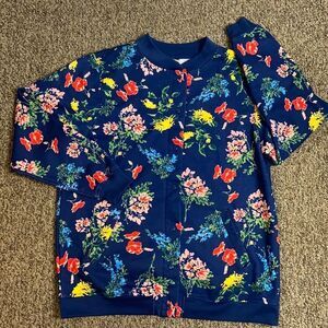 Vintage Tudor Court Women Sweater Floral Blue And Pink Size L
